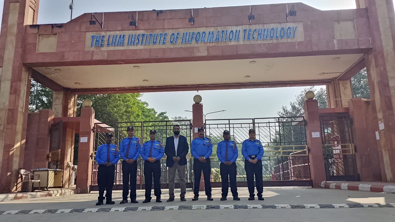 Prayag Security team at LNM Institute of Information Technology gate