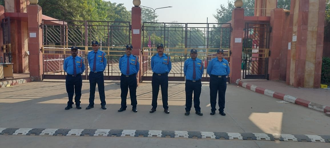 Security guards at LNMIIT main gate